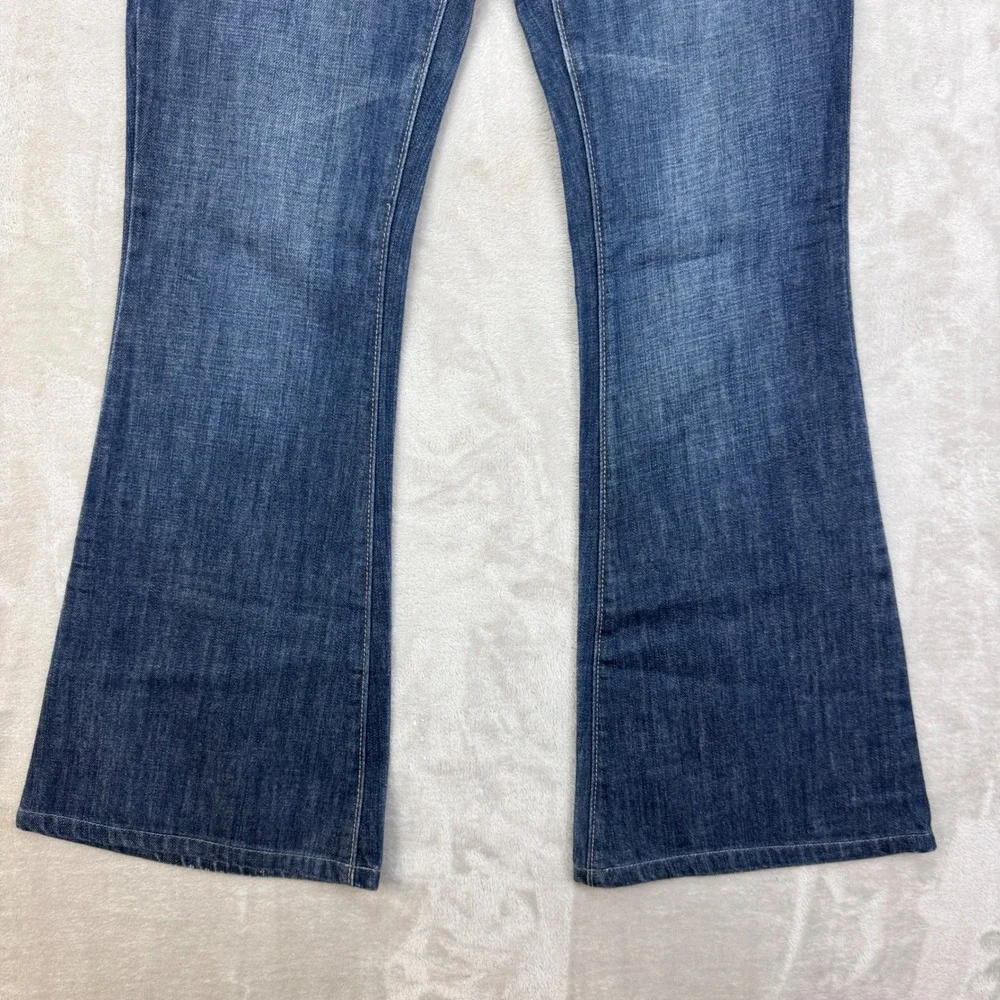 American Eagle Real Flare Jeans Womens 4 Blue Low‎ Rise Wide Leg Y2K Boho